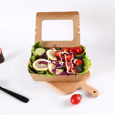 Kraftpapier-Kasten mit klarem Fenster für Salat-Frucht und kaltes Essen