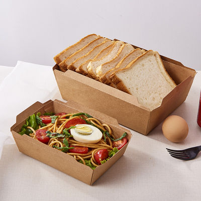 Kraftpapier-Verpacken- der Lebensmittelkasten mit klarem HAUSTIER Deckel für Salat, Bäckerei