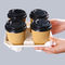 Stapelbare 4 Schalen-Bagassen-Papier-Kaffeetasse Tray Cup Holder